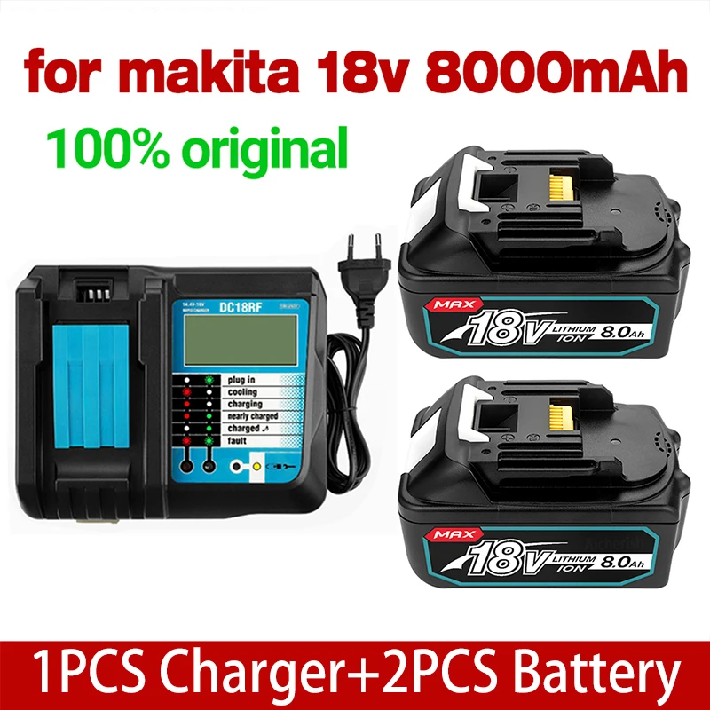 

Aicherish 18V 6Ah 8Ah 12Ah With LED Charger For Electric Drill Lawn Mower, BL1860 BL18650 BL1880 BL1830 Li Ion Battery