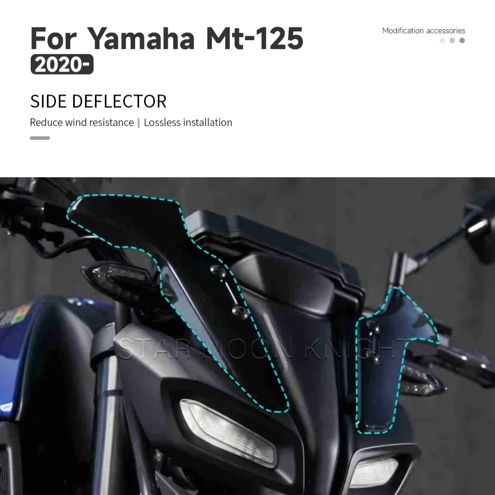 Image of Motorradzubehör Windschutzscheibe für Yamaha MT-125 MT-15 MT 125 15 MT125 MT15 (2020-) Seitenwindabweiser Spoiler Fly Screen