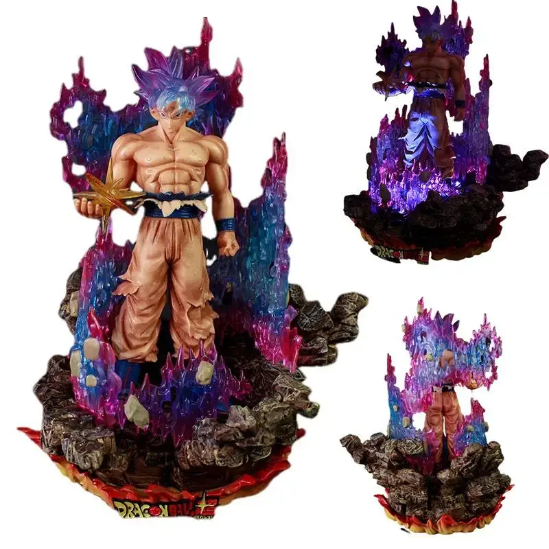 Anime Dragon Ball Z Son Goku Figure Model Toys Super Saiyan One Awakening Ultra Instinct GK Heterochromatic Version Glow Gifts