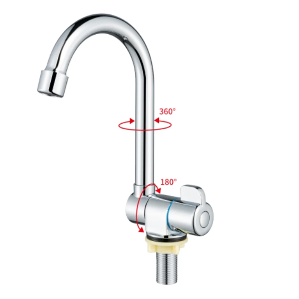 Rubinetto pieghevole per camper Rubinetto girevole a 360 gradi per camper in acciaio inossidabile Singolo freddo 22-30mm G1/2 Rubinetto pieghevole girevole Accessori da cucina