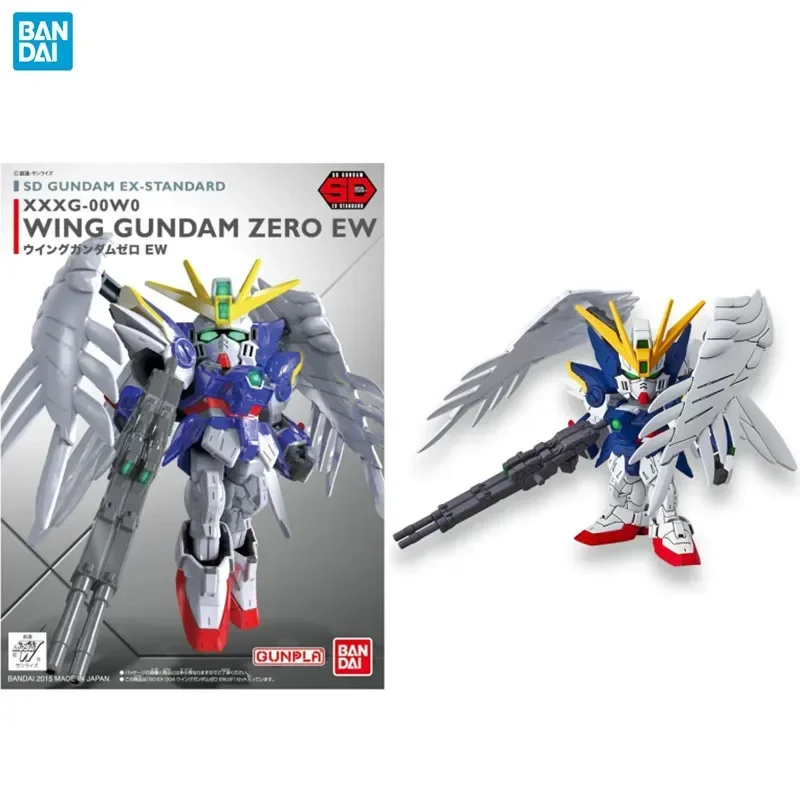 Bandai Genuine Gundam Model Kit Anime Figure SDEX XXXG-00W0 W-Gundam Zero EW Custom Action Figure Assemble Toys for Children