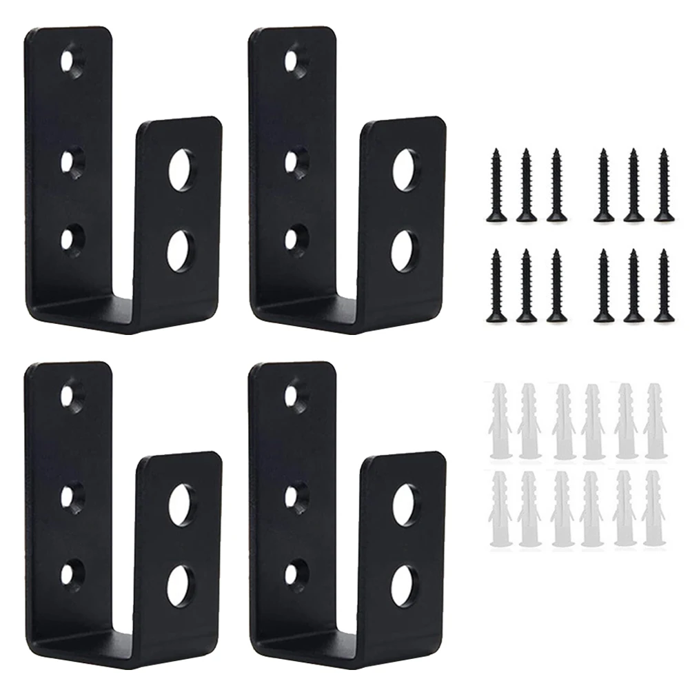 Door Reinforcement Door Stopper Brackets Easy To Install Hardened Steel Rod Tool Hole For Easy Access Black Powder Coating