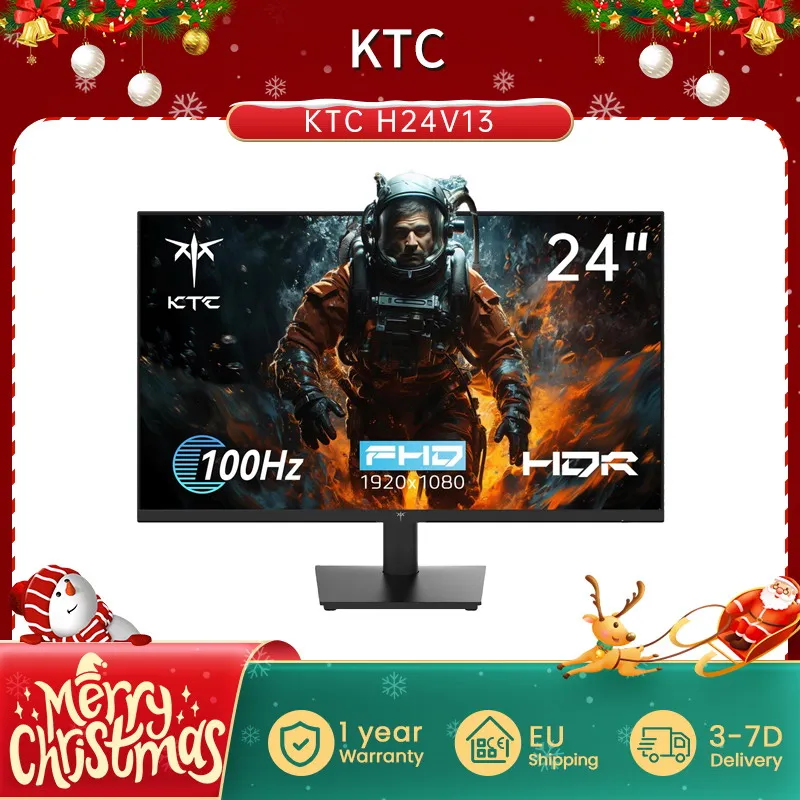 KTC H24V13 23.8-inch Gaming Monitor, 1920x1080 16:9 100Hz High Refresh Rate VA Panel, 4000:1 Contrast Ratio, 104% sRGB HDR10