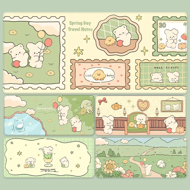 

Green Bear Rabbit Rubber Desktop Pad Mouse Pad Desk Mat Gaming Mats Anti-Slip Durable Pc accessories Laptop Study & Office Mat