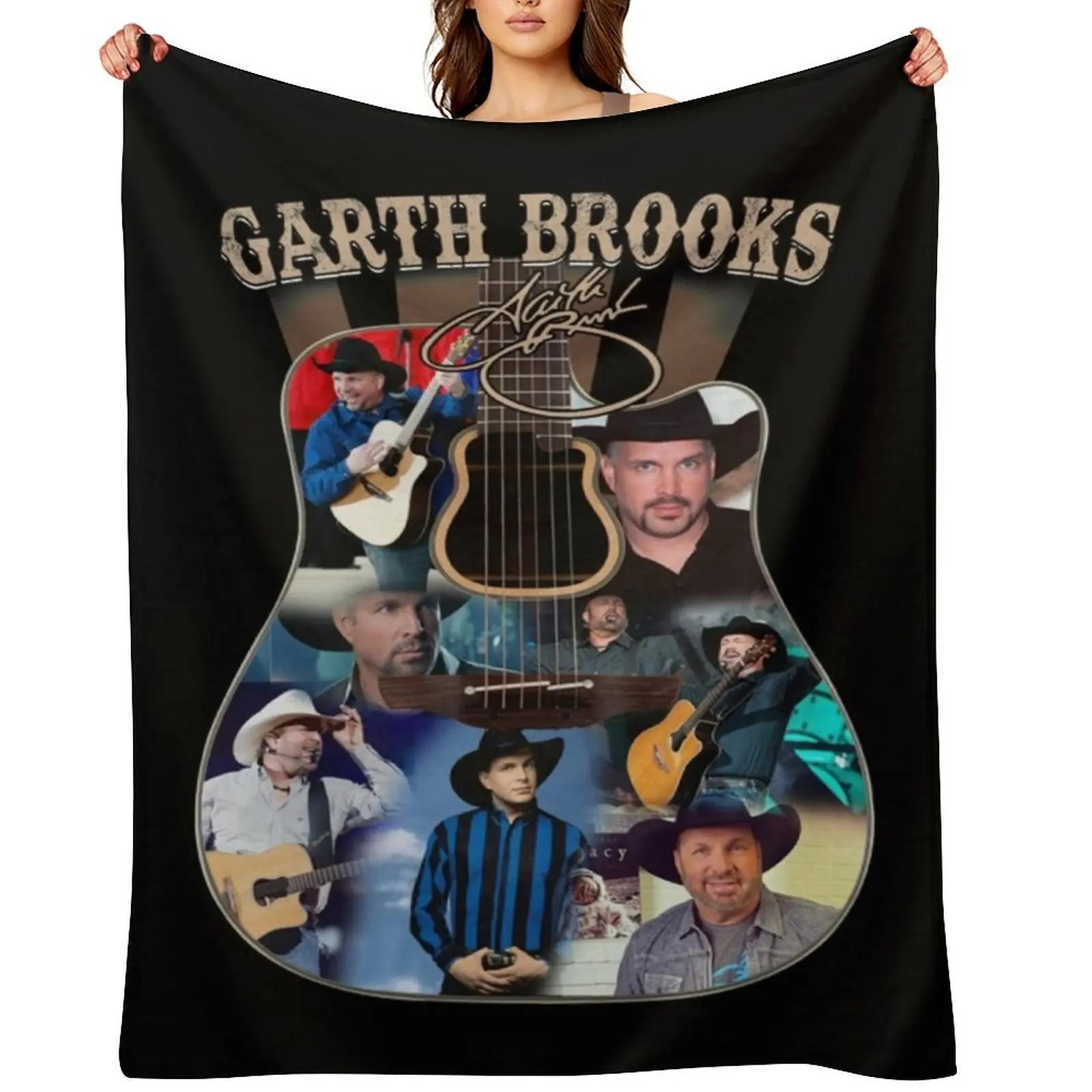 

Garth BROOKS Guitar Signature Sweat Throw Blanket Extra Large Throw Bed covers Hairy Warm Blankets