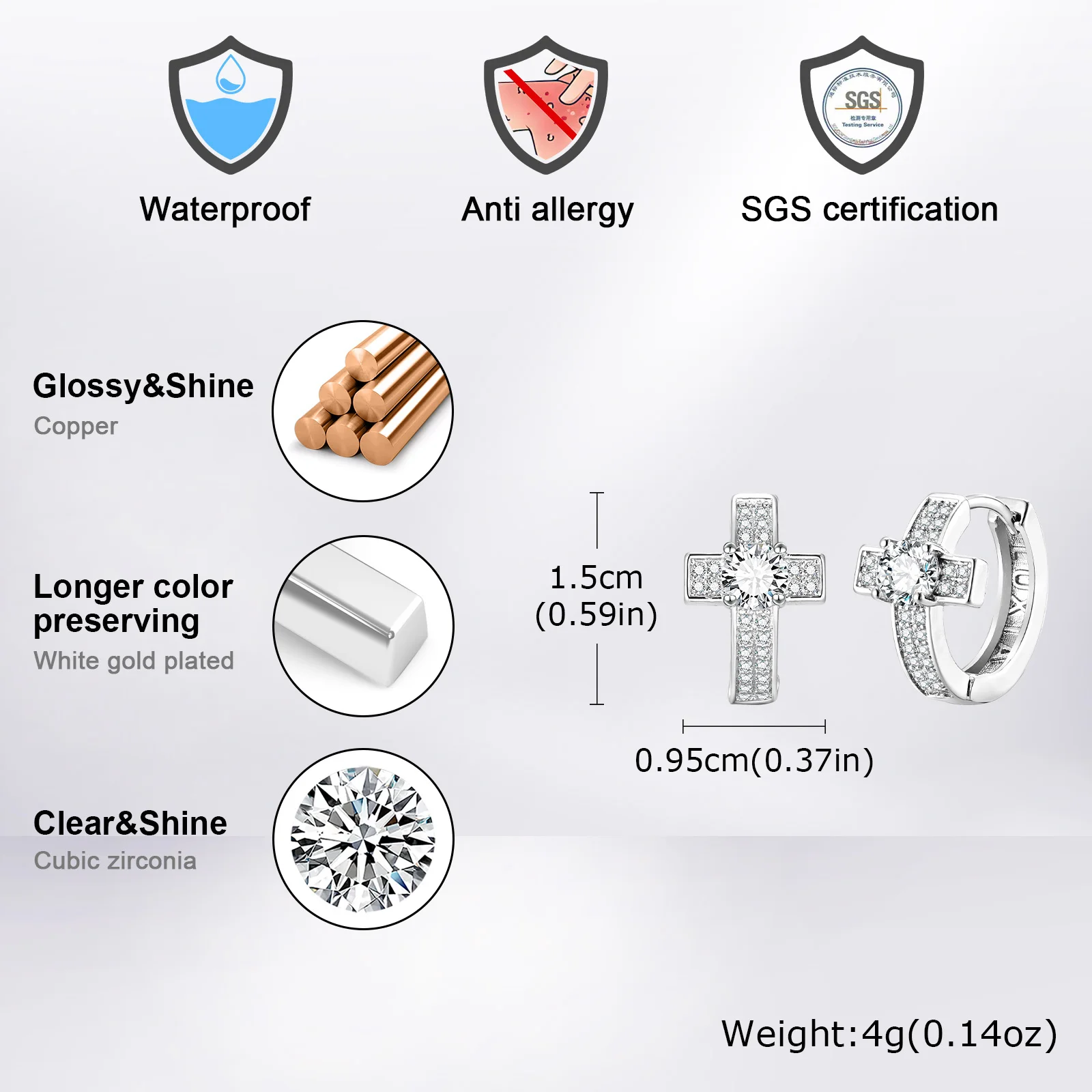 أقراط متقاطعة للرجال والأولاد، أقراط هيب هوب كبيرة من الزركون، هدايا مجوهرات عصرية رائعة