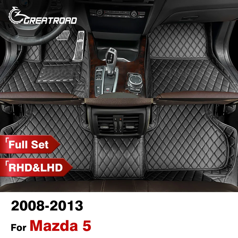 Car floor mats for mazda 5  (7-Seat) 2008 2009 2010 2011 2012 2013 Custom auto foot Pads automobile carpet cover Interior Access