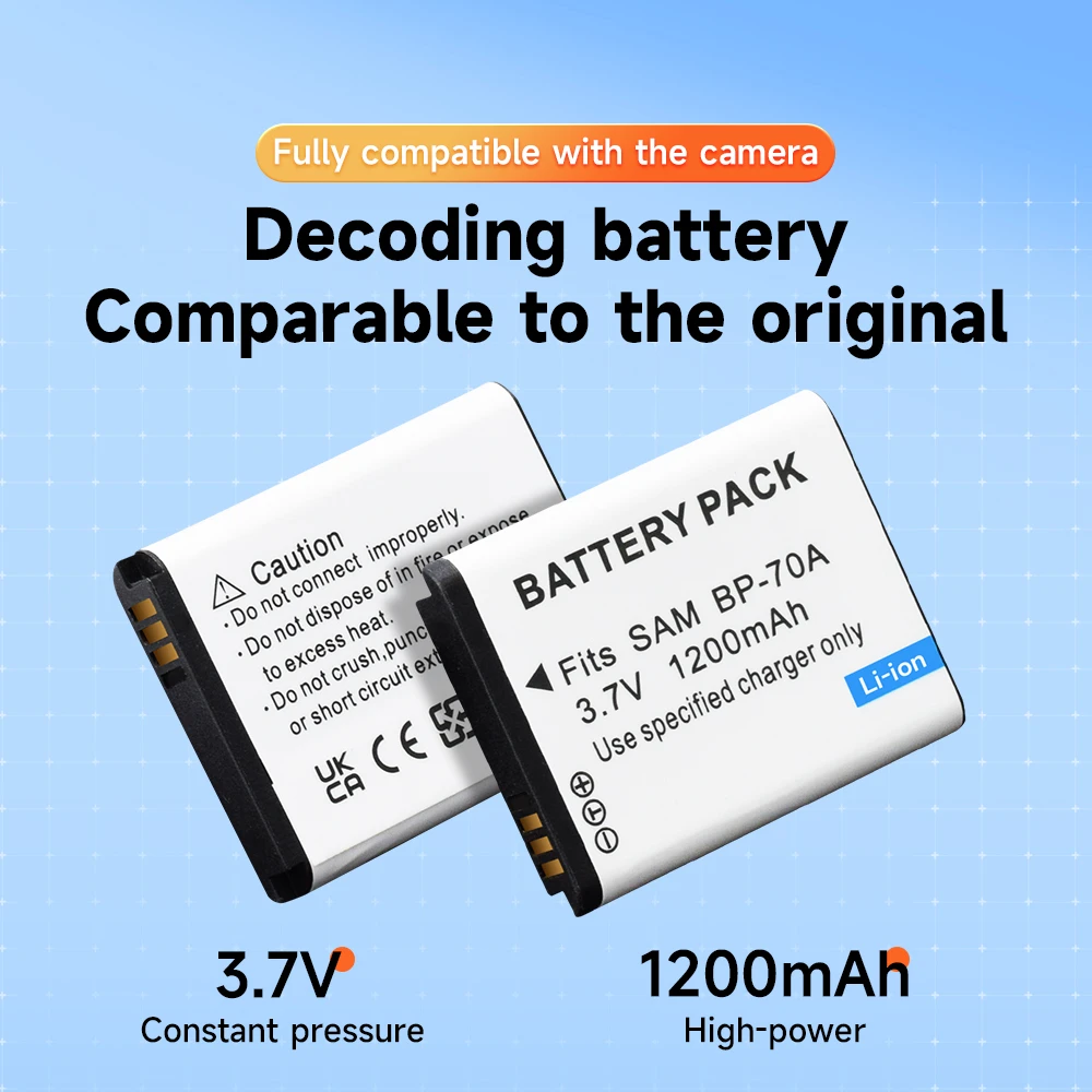 BP-70A EA-BP70A IA-BP70A BP70A IABP70A Battery for SAMSUNG AQ100, DV150F, ES65, ES67, ES70, ES71, ES73,ES74,ES75,ES80,MV800 ES90