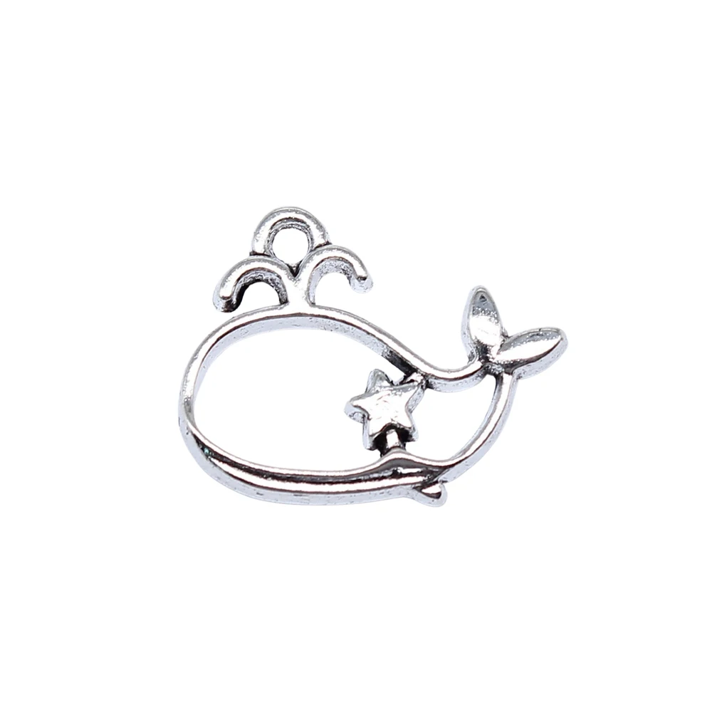 Bild 4: WYSIWYG 20 Stück 15x19mm Antik Silber Farbe Ausschnitt Wal Charms zur Schmuckherstellung