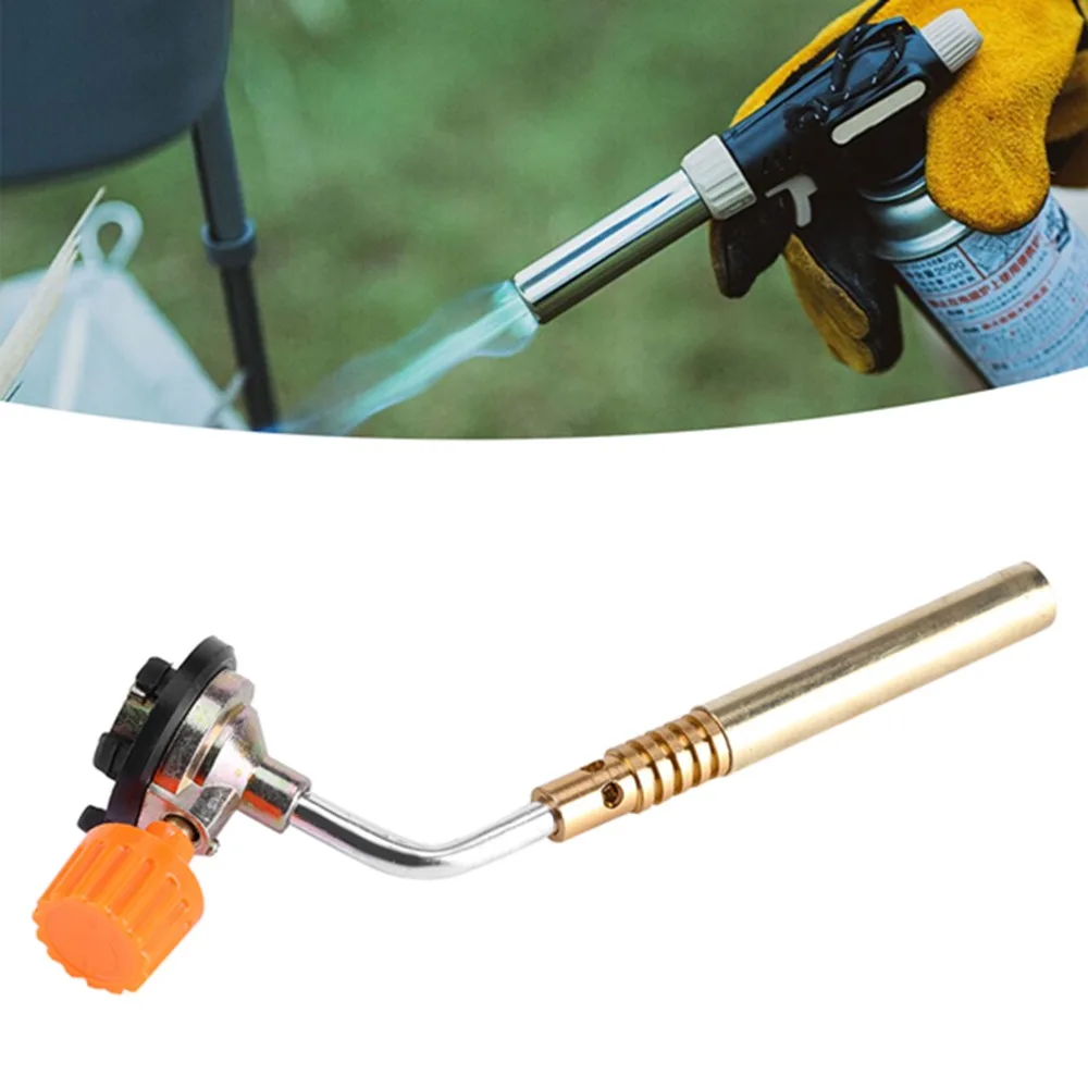 New High Temperature Butane Gas Torch Adjustable Flame Windproof Blow Torch Head Manual Ignition Welding Torch Bbq