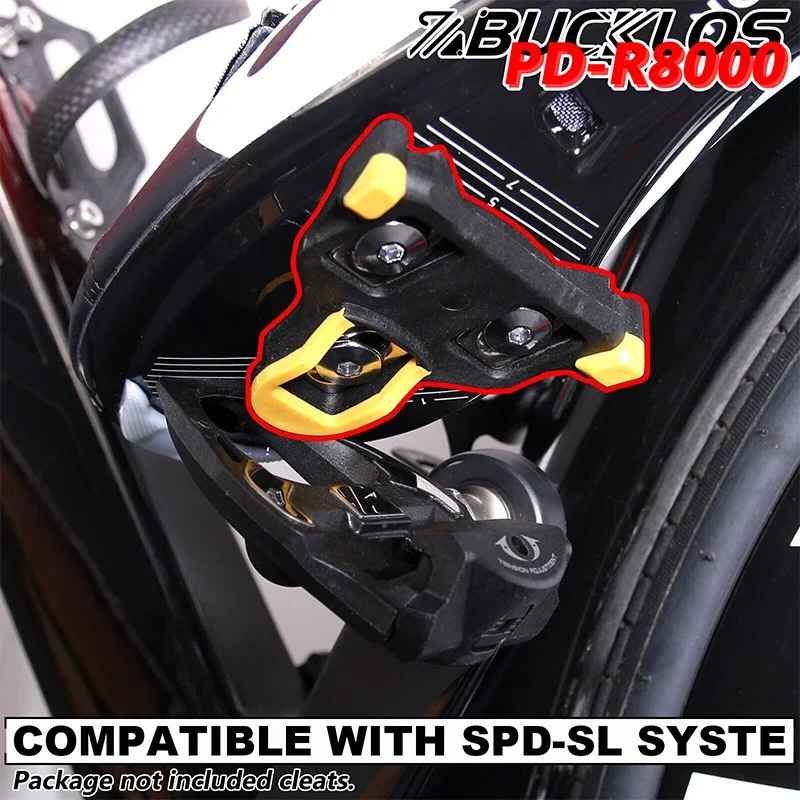 BUCKLOS Rennradpedal für SPD-SL-System, Rennrad, selbstsicherndes Pedal für SPD SL, ultraleichte Fahrrad-Klickpedale – Detail 6