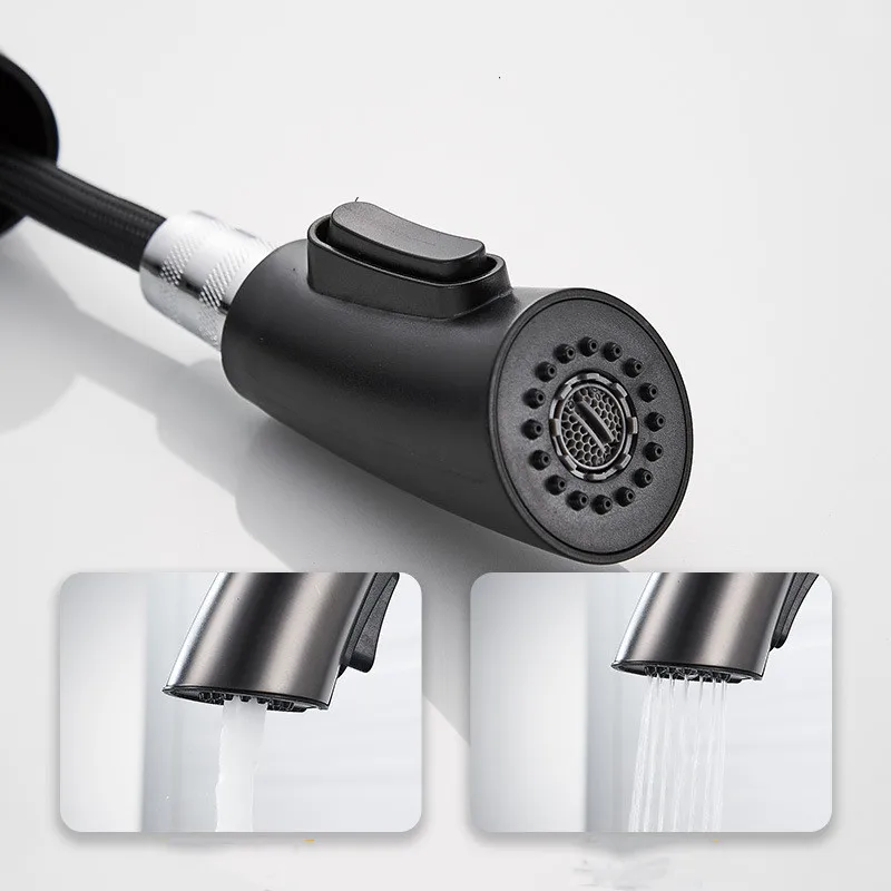 G 1/2\' Shower head Kitchen Pull Out Spout ABS Chrome Sink Faucet Replacement Parts 2 Way Water Save Style