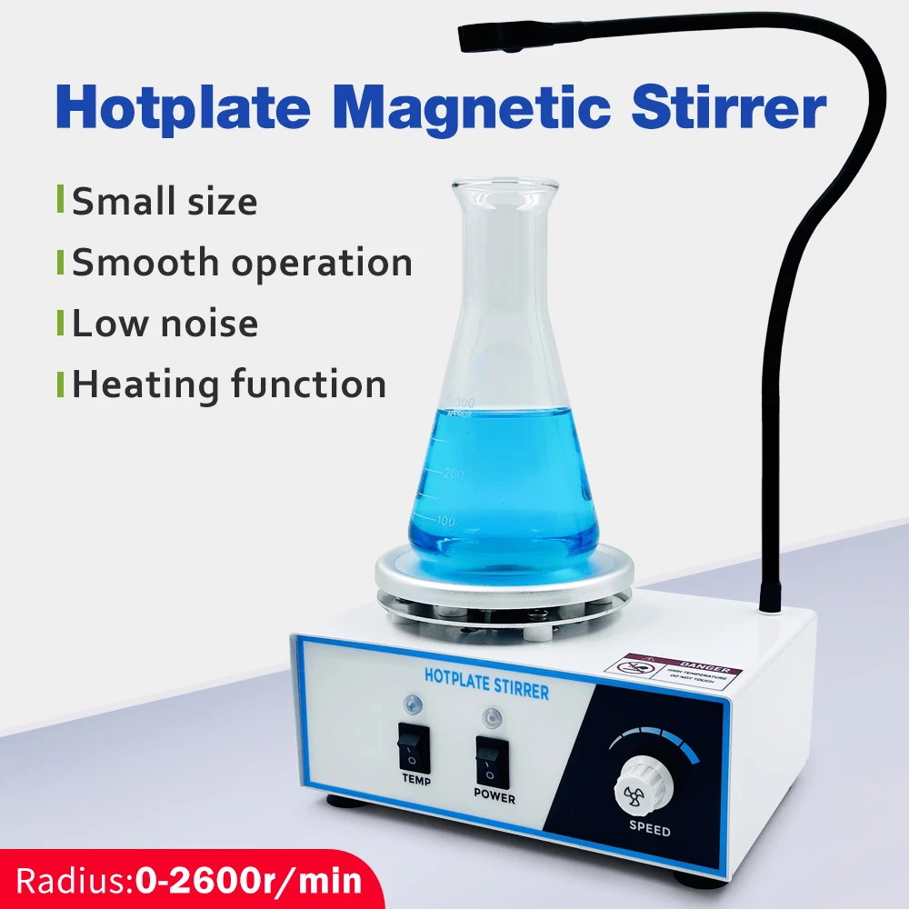 2L Hotplate Magnetic Stirrer Lab Heating Stirrer Thermostat Mixer 220V 0-2600rpm Medical Science Laboratory Equipment