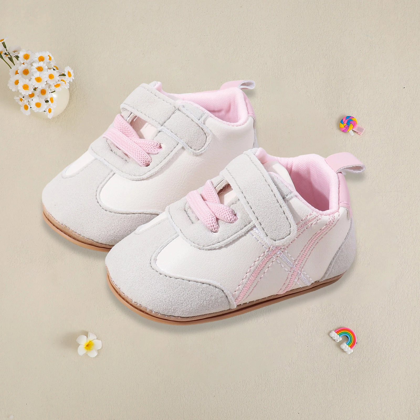 

Кроссовки для малышей от 0 до 18 месяцев, контрастные цвета, застежка-липучка, для девочек и мальчиков