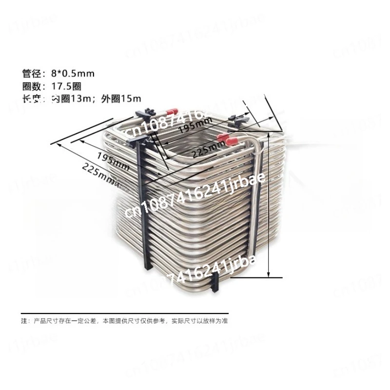 Cooler Coil Tubing for Jockey Box, 2-Layers Square Shape Homebrew Coiling Chiller Cool Beverages Dispenser,Space Saving