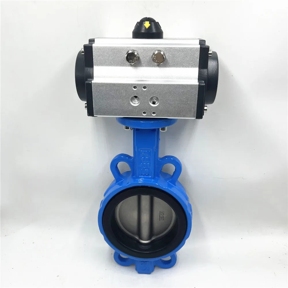 

8" DN200 Double Acting Pneumatic Butterfly Valve Wafer Type EPDM Seal