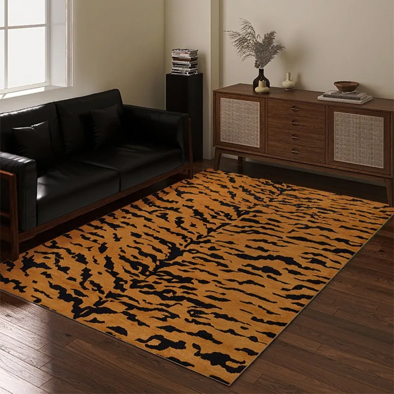 

Living Room Carpet Bedroom Bedside Sofa Floor Mat High Density Loop Pile Mat Big Area Carpets Tiger Stripes Style Home Decor Rug