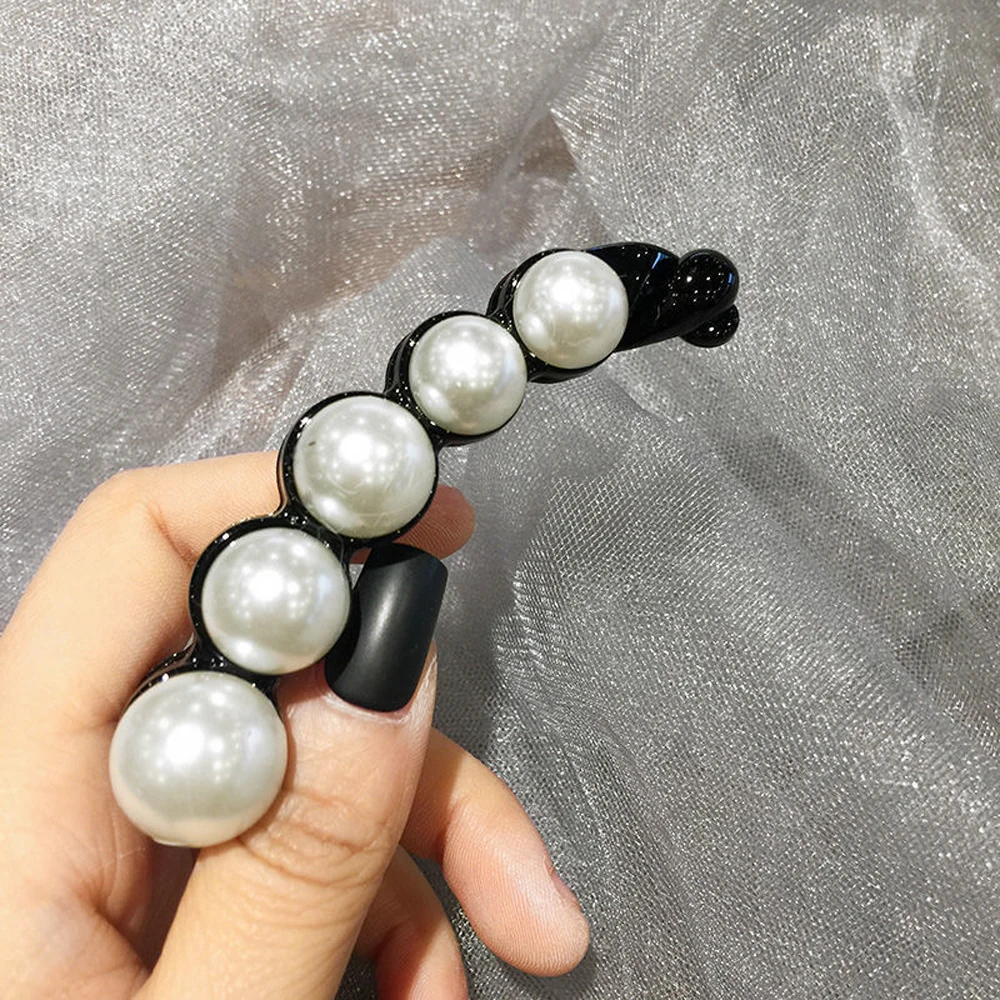 

Hair Accessoires Headwear Girls Women Plastic Hairpins Hair Claws Pearl Barrettes Banana Hair Clips Hair Crabs