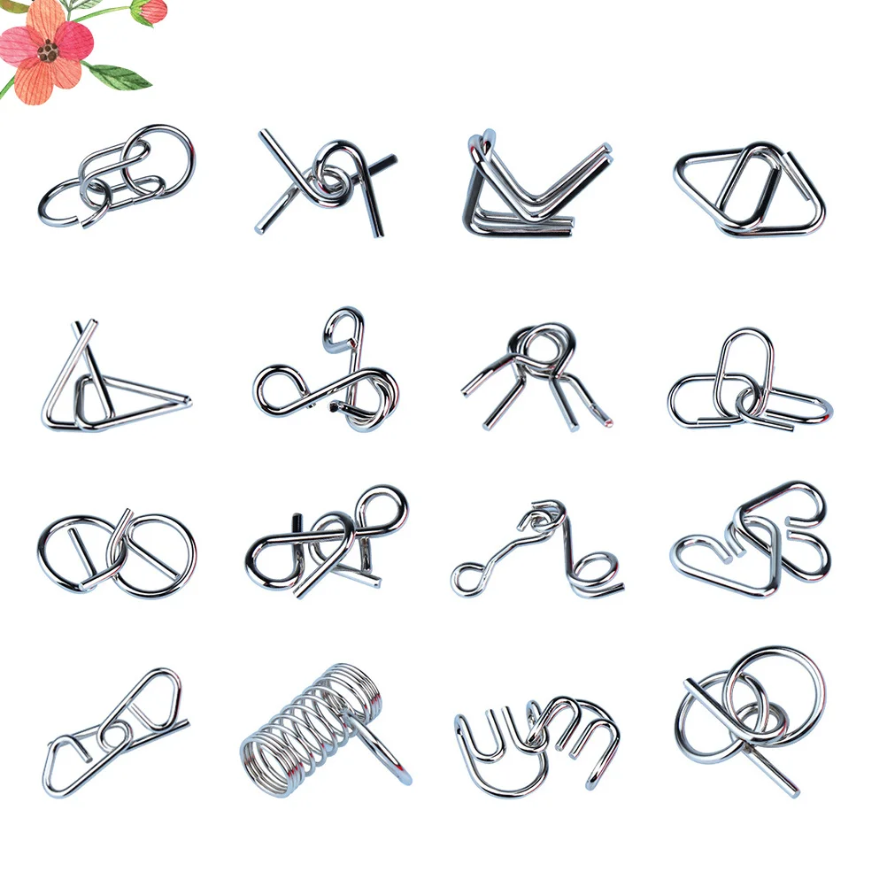 Metalen Brain Teaser Puzzelset Traditionele Chinese Cultuur Iq-spel voor kinderen Volwassenen Mind Unzipping Ring Puzzelgesp