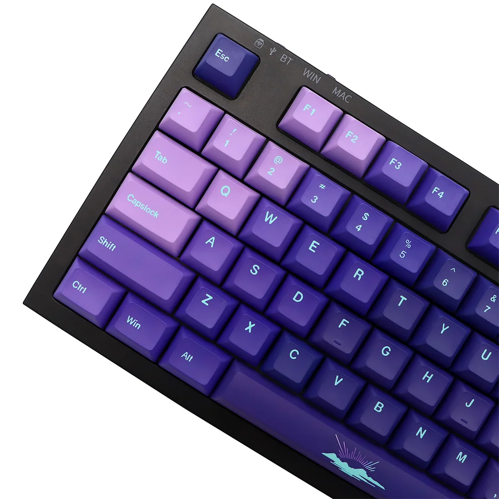 Aurora Borealis Keycaps Set KCA Height pbt dye sub Keycap For gk61/64/68/75 GMMK PRO Mechanical Gaming Keyboard Caps iso Keys