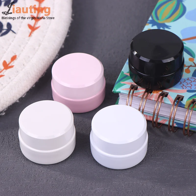 1/4PCS 3g พลาสติกเล็บเครื่องสําอางค์คอนเทนเนอร์ Jar ขนาดเล็กตัวอย่างครีมหม้อเล็บเจลผงแต่งหน้าโลชั่นเครื่องมือ