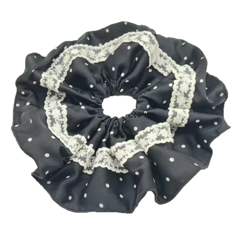 

Polka dot pleated hair band, lace hair accessories, hair rope