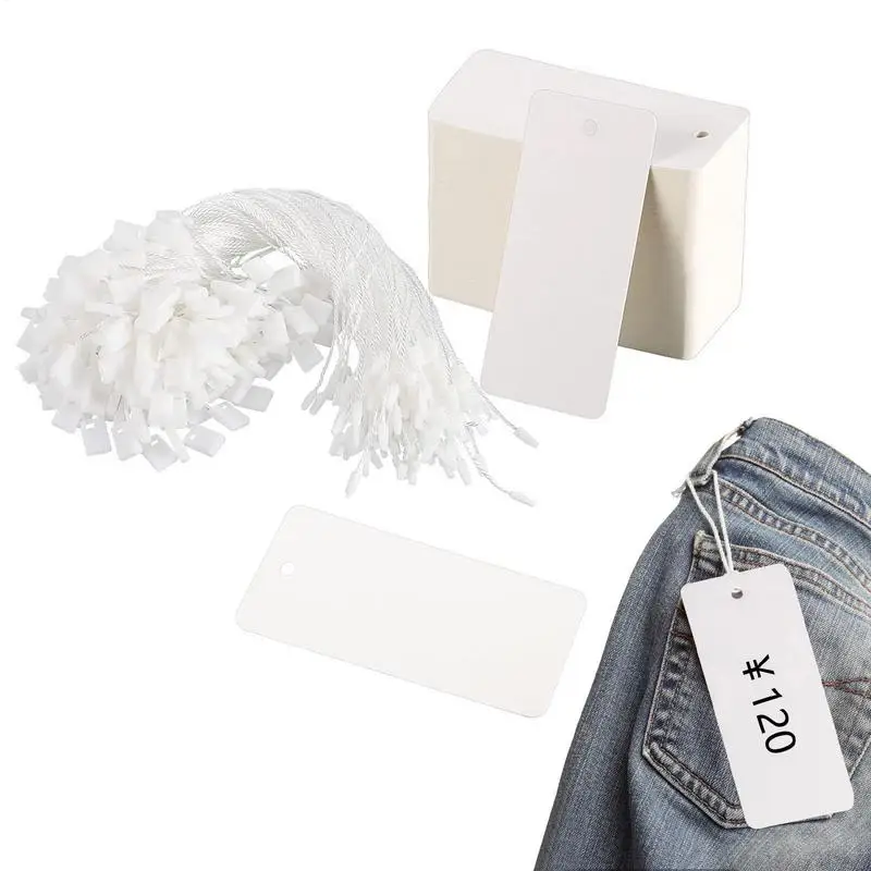 

Prices Tags With String Attached 200X Blank Writable Cardstock Paper Marking Merchandise Strung Prices Labels String Jewelry