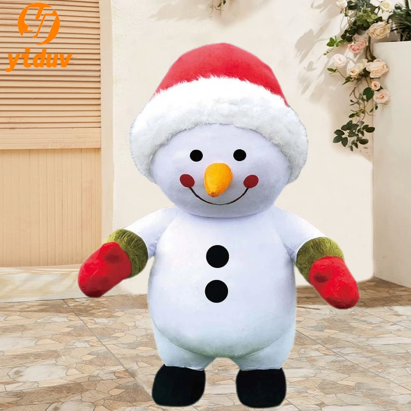 Christmas Series Inflatable Doll Costume Role Play Party Adult Cute Santa Claus Snowman Reindeer Polar Bear Mascot Costume Feast