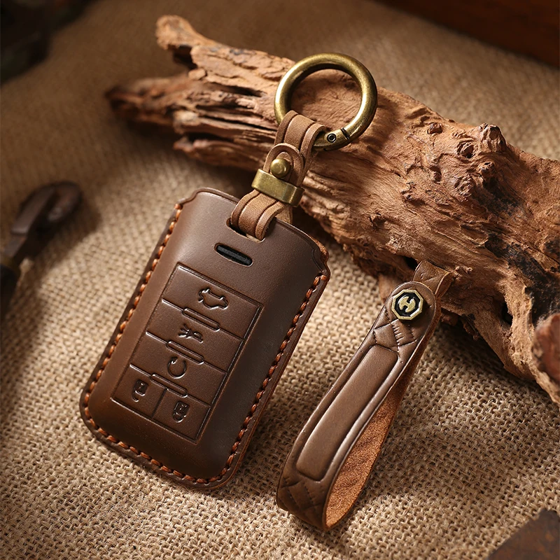 

4/5 Buttons Leather Car Key Case Full Cover For Chevrolet C7 Corvette Cadillac CTS ATS 28T CTSV XTS DTS SLS SRX XLS STS Escalade