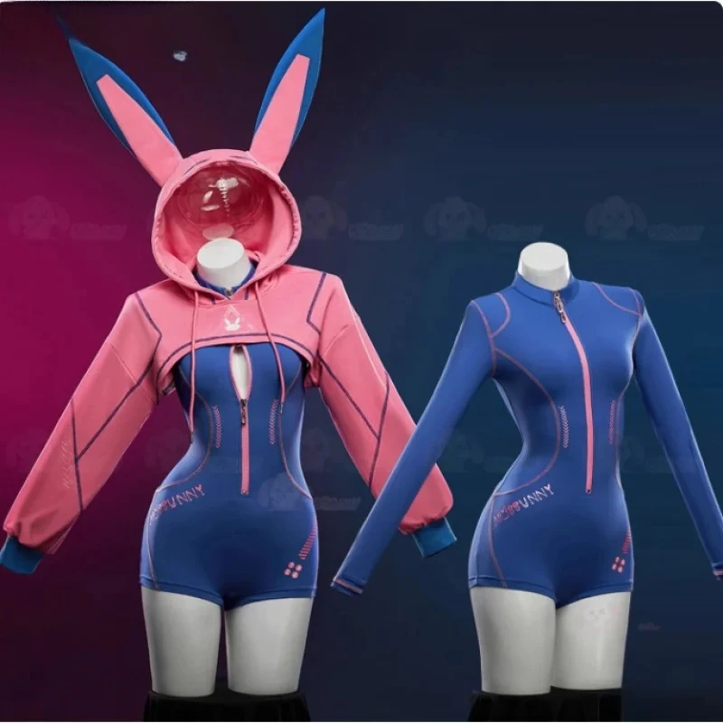 

Костюм для вечеринки на Хэллоуин: розовый комбинезон, парик, комплект для женщин и мужчин, спортивная повседневная униформа