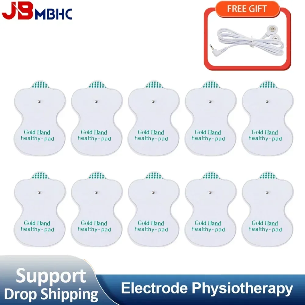 

20/10PCS TENS Electrode Pads with Wire for EMS Muscle Stimulator Low Frequency Body Massager NonWoven Fabric Self-adhesive Patch