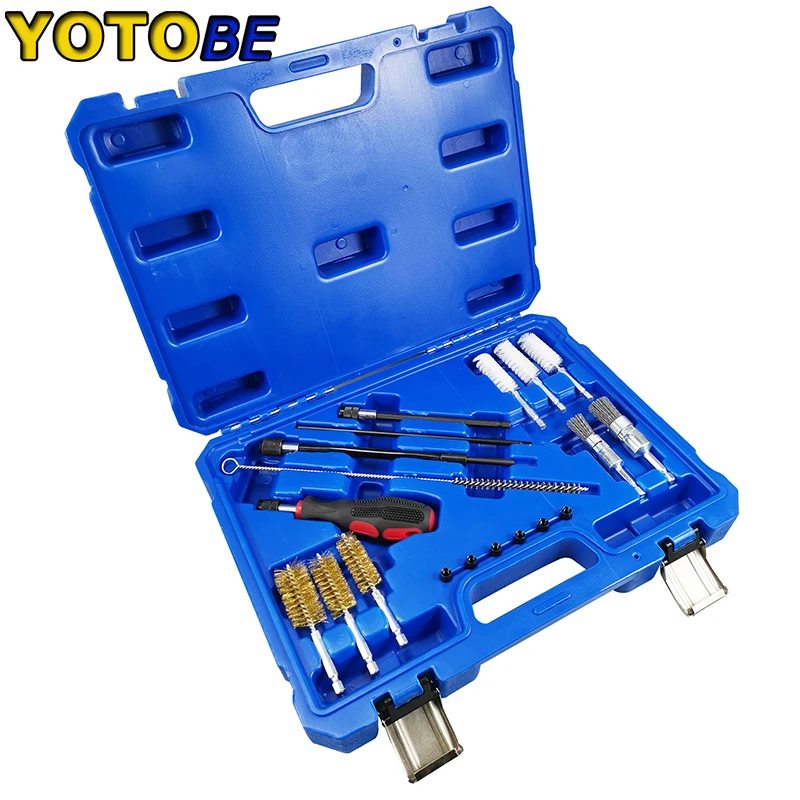 19pcs Diesel Injector Seat & Port Cleaning Tool Set Universal Decarbonising Tool