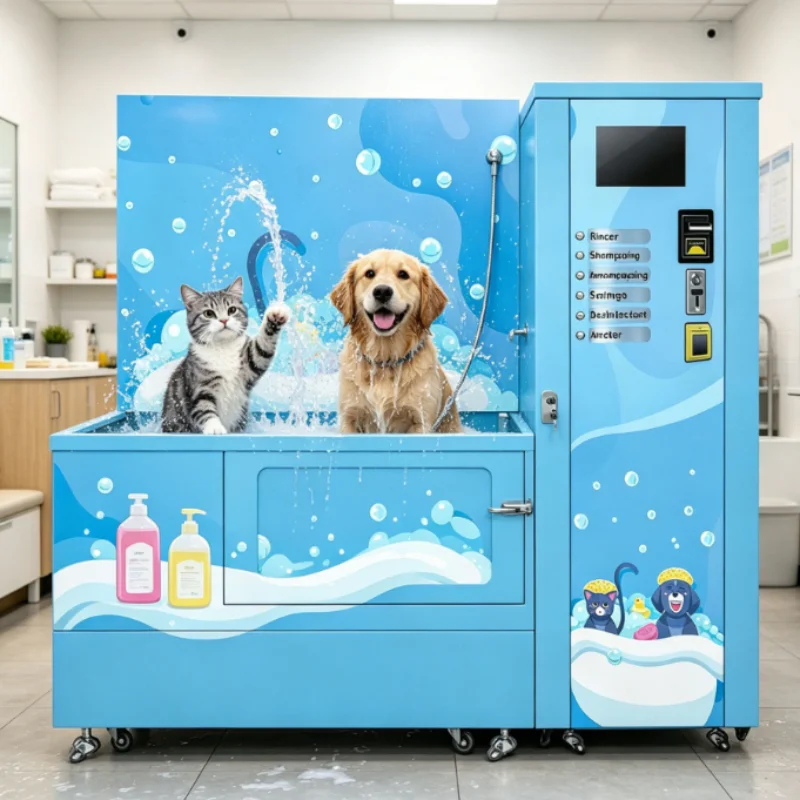 Custom Self-Service Pet Washer with Multi-Payment & Drying System, Pet-Friendly Design for Pet Shop & Home Use