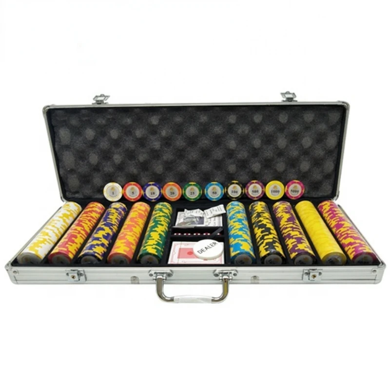 Clay Poker Chips set 500 Piece with Aluminium Box