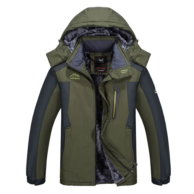 

Outwear Outdoor Mountain Men's Ski Parkas Winter High Quality Windproof Warm Coat Fleece Thick Overcoat Removable Hooded Parka