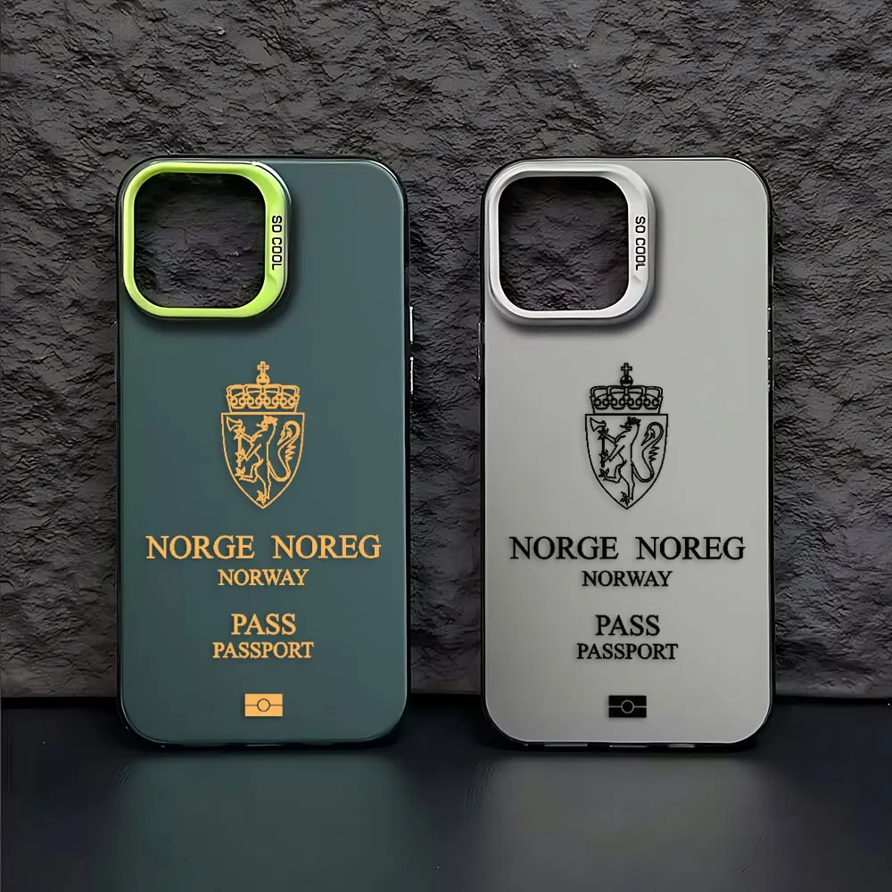 Norway Passport Phone Case for Samsung Galaxy S25 S24 S23 S22 S21 S20 Note20 FE Ultra Plus 4G 5G Anti Fall Matte Back Cover