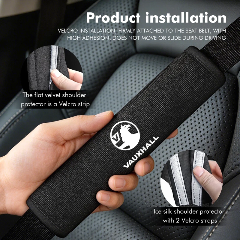 Car Seat Belt Shoulder Protector Cover Safety Belt Padding Pad Mat For Vauxhall VXR8 Insignia Vivaro Zafira Combo Movano Mokka