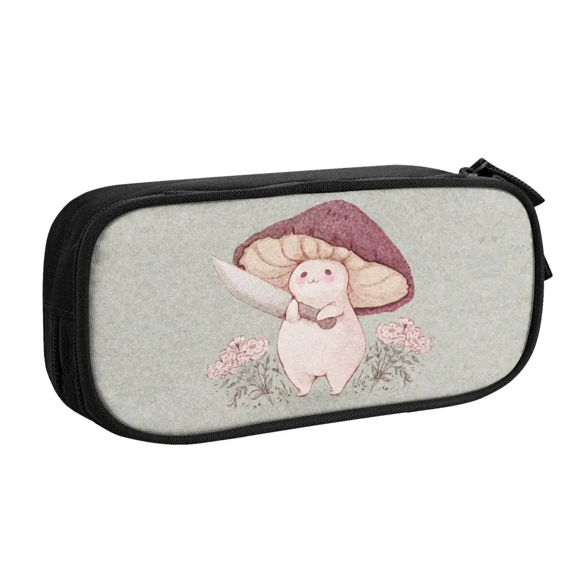 Kawaii Little Mushroom Fairy Custom Cute Pencil Case Boys Gilrs Big Capacity Pencil Box Students Stationery