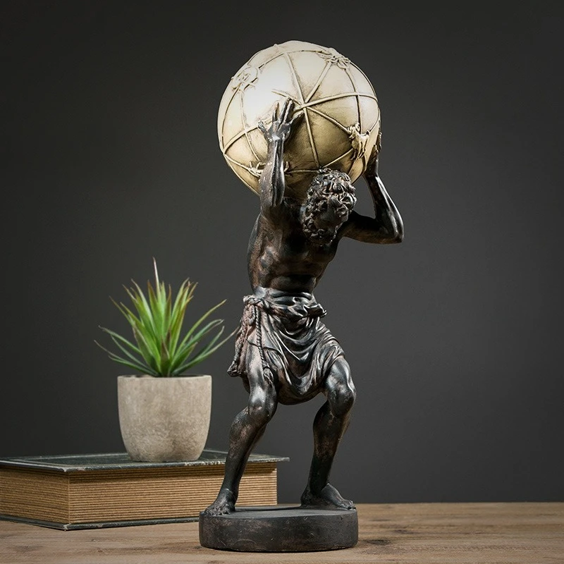 42cm Ancient Greek Atlas Statue, Bookshelf, Desk Decoration, Home Decoration Sculpture, Hercules Sculpture