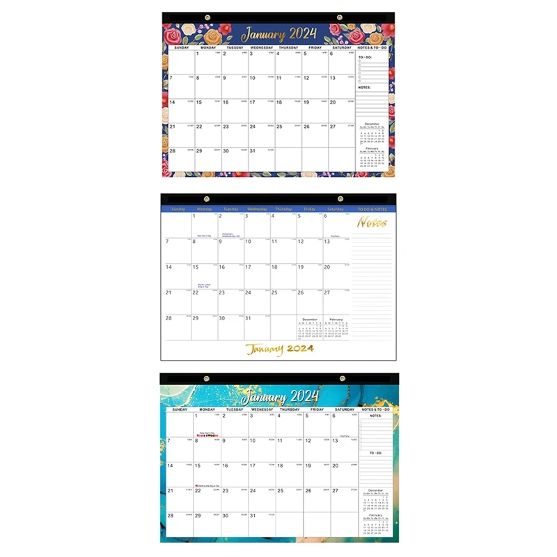 

3PCS Wall Calendar 2024 Wall Calendar Jan. 2024 - Jun. 2025, 15.7 X 12 Inch, 18 Monthly Wall Calendar 2024 With Hole