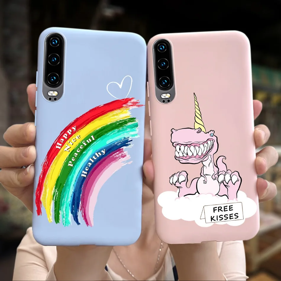 For Huawei P30 Case Silicone Cute Fashion Pattern Soft Bumper Cover For Huawei P 30 P30 ELE-L29 ELE-L09 ELE-L04 Case Fundas 6.1