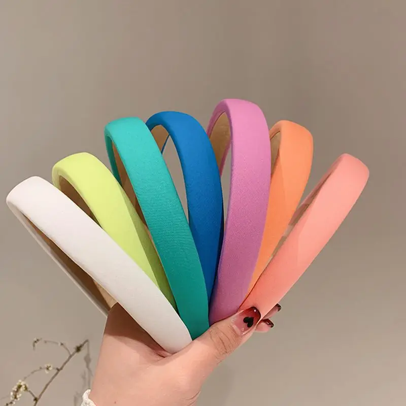 New Fashion Solid Hair Bands for Women Korean Ins Sponge Headband Girl Simple Hairbands Hair Hoop Headdress Hair Accessories