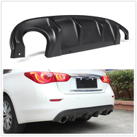 Rear Diffuser Bumper Lip Boot Exhaust Bracket Spoiler Plate Splitter Guard Board Trim For Infiniti Q50 2014-2017