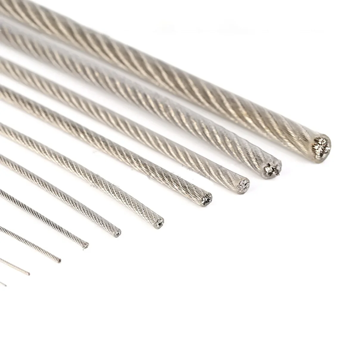 1M 6/8/10/12mm 7*9 Structure 304 Stainless Steel Cable Rope Garden Wire Cable Balcony Railing Farm Fence Tent Roll PVC Coated