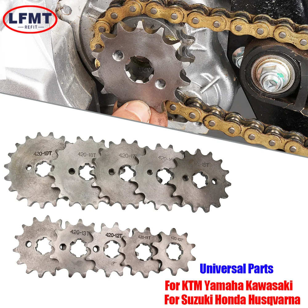 420# 17mm Motocross 10 11 12 13 14 15 16 17 18 19T Teeth Front Engine Sprocket For Dirt Pit Monkey Dax Bike Go Kart ATV Quad