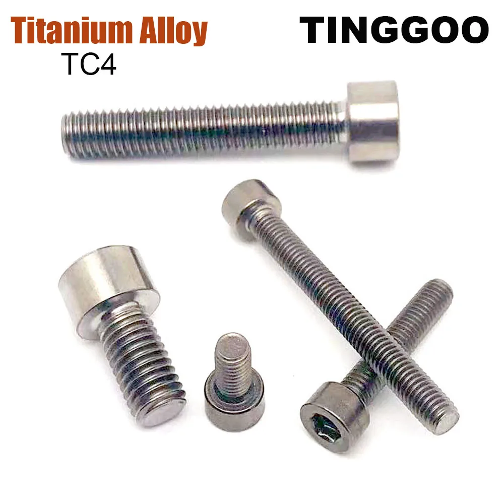 1Pc M1.6 M2 M2.5 M3 M4 M5 M6 M8 M10 M12 DIN912 TC4 Titanium Alloy Gr4 Hexagon Hex Socket Smooth Head Cap Allen Bolt Screw