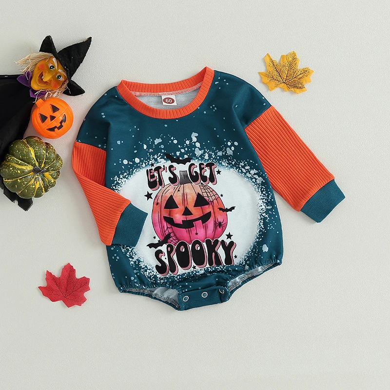 Adorable Infant Halloween Costume  with Spooky Ghost Print and Cozy Long Sleeves for Baby s First Trick-or-Treat Outfit