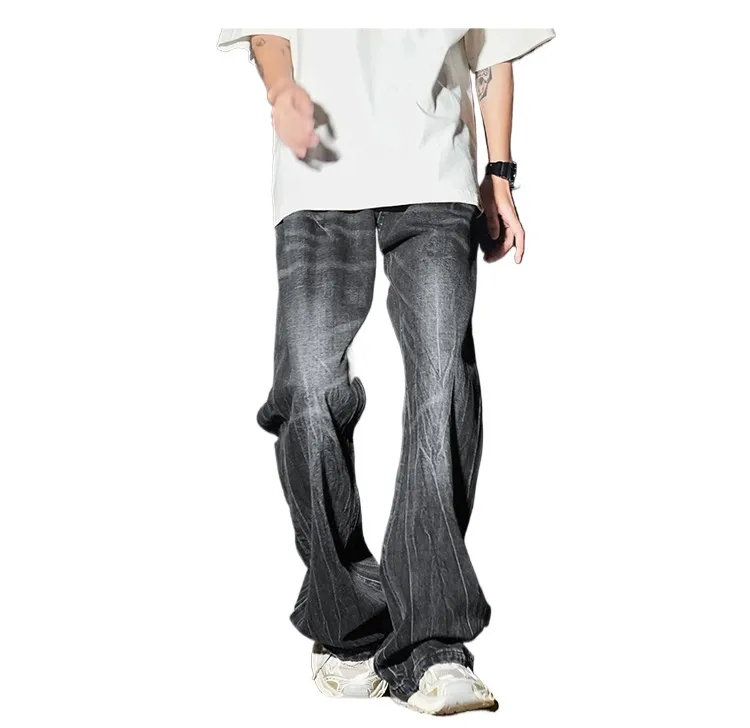 

Autumn Straight-leg Loose Jeans Men's New Tie-dye Streetwear Baggy Jeans Men Hip Hop Casual Denim Pants Male denim trousers