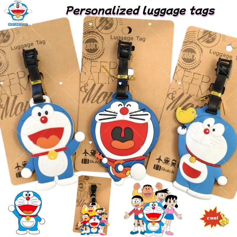 

Doraemon Luggage Tag Cute Fashionable Personalized Cartoon Creative Simple Travel Bag Carry-On Check-In Pendant Gift for Friends