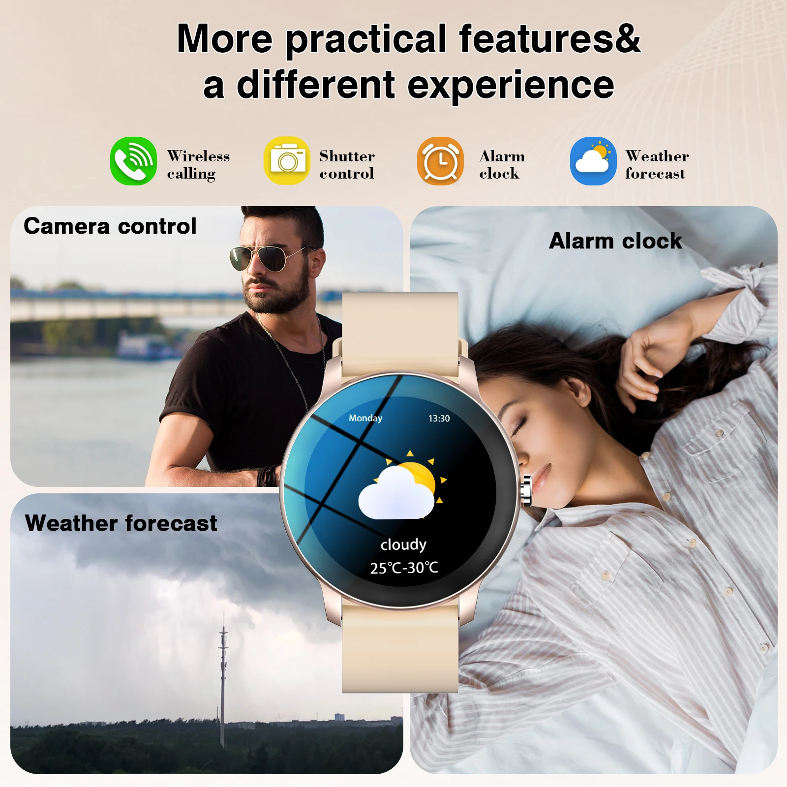ساعة ذكية جديدة 2025 شحن لاسلكي Smartwatch بلوتوث المكالمات الساعات الرجال النساء سوار لياقة بدنية ساعة مخصصة الوجه + صندوق #3